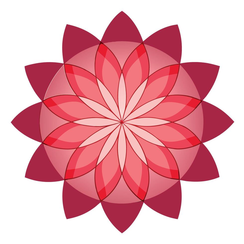 Abstract elliptical petal blossom with intricate nested geometry in illustration vector
