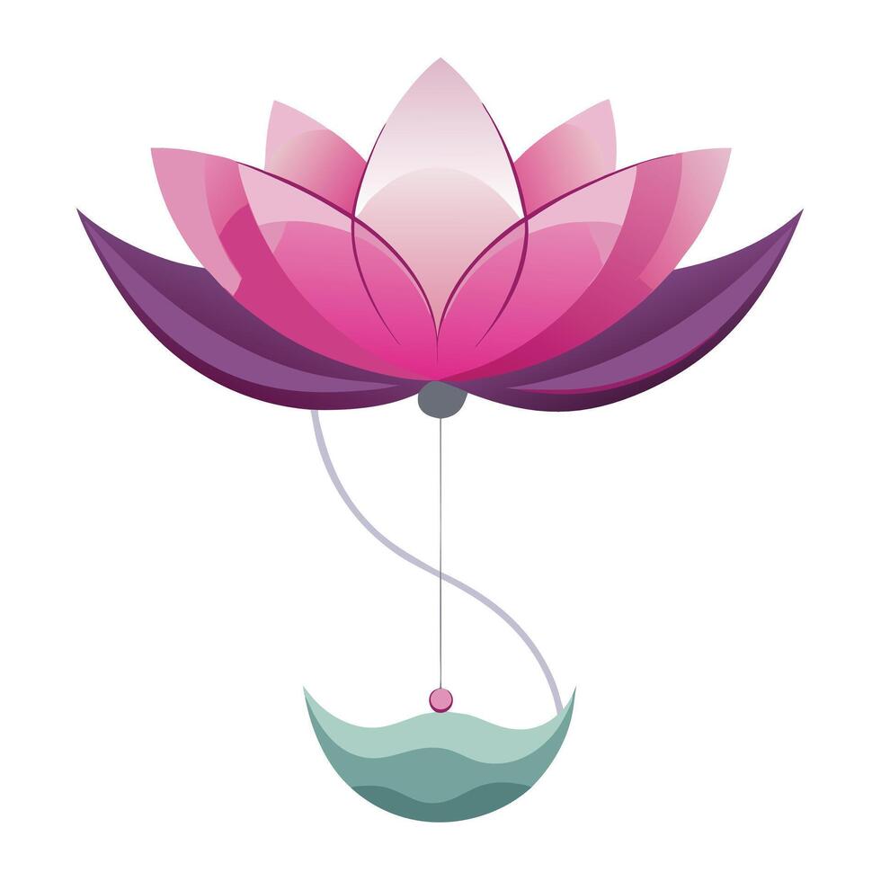 Flower with floating arc shaped petals illustration suspended elegance vector