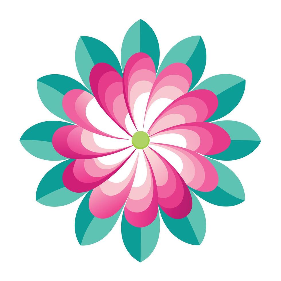 Floating arc petal flower with suspended elegance illustration delicate vector
