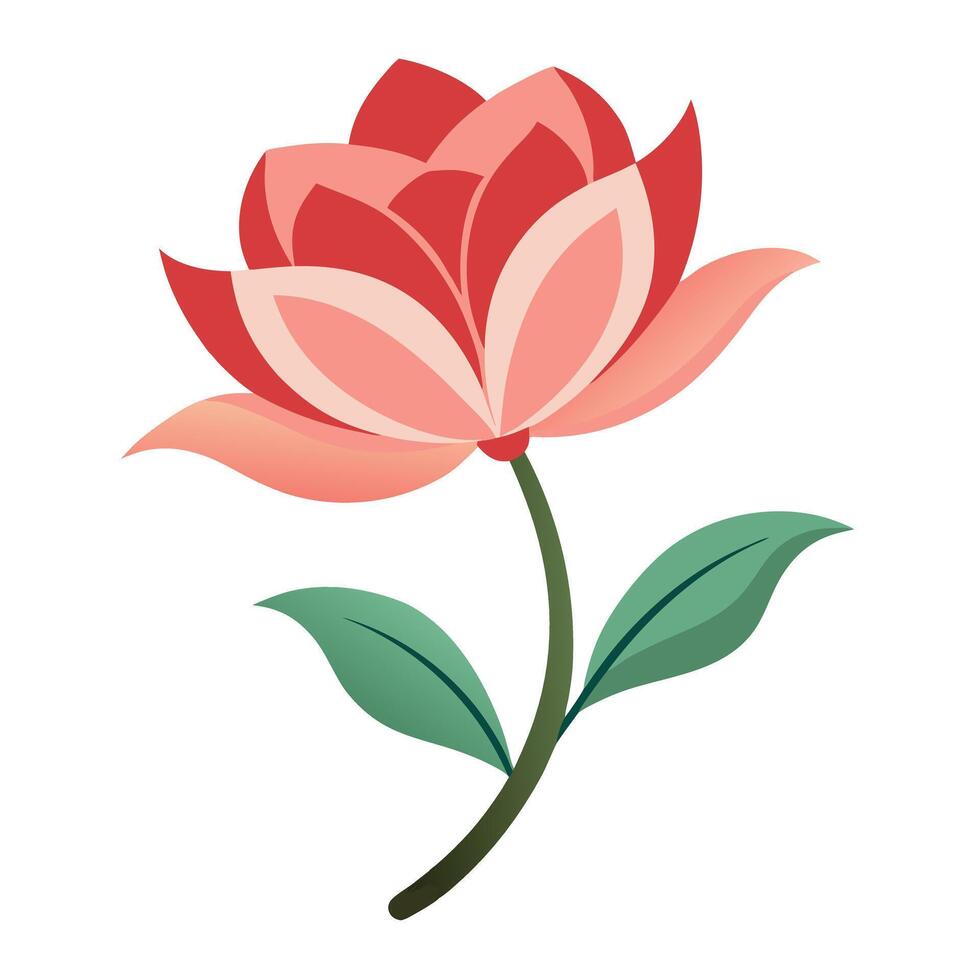 Abstract blossom with floating petals in asymmetrical design illustration vector