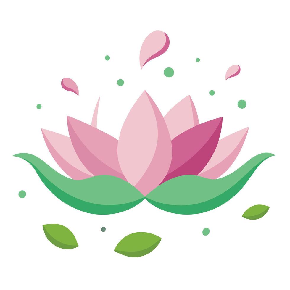 Floating petal lotus with gentle dispersal illustration delicate floral vector