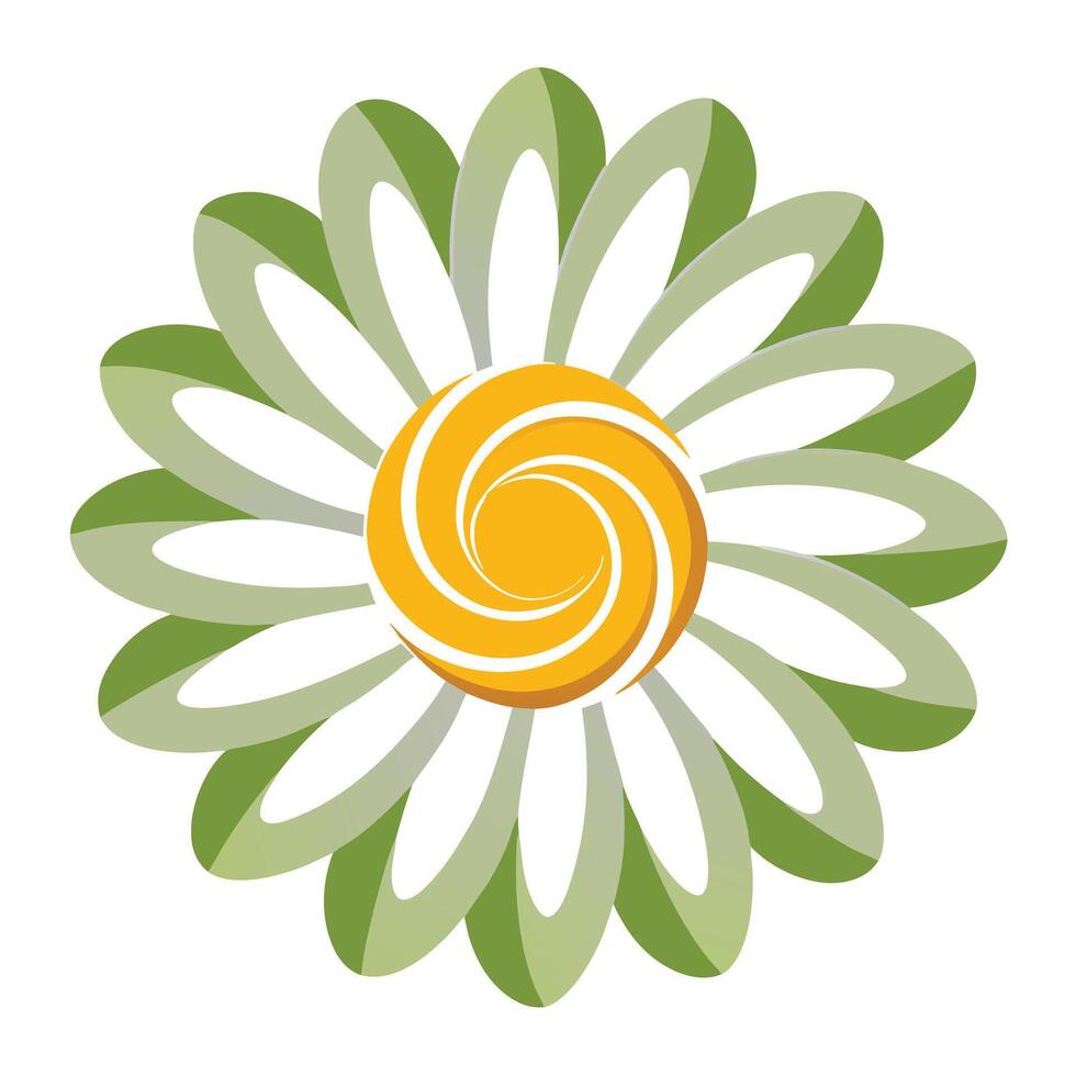 Abstract floral spiral daisy with a gentle soft motion effect in art vector