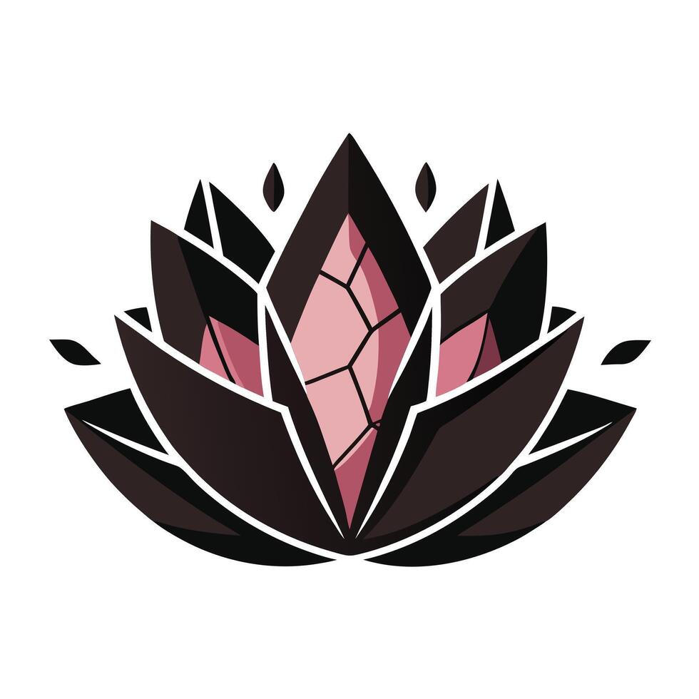 Abstract fragmented petal lotus with subtle minimalist cracks in illustration vector