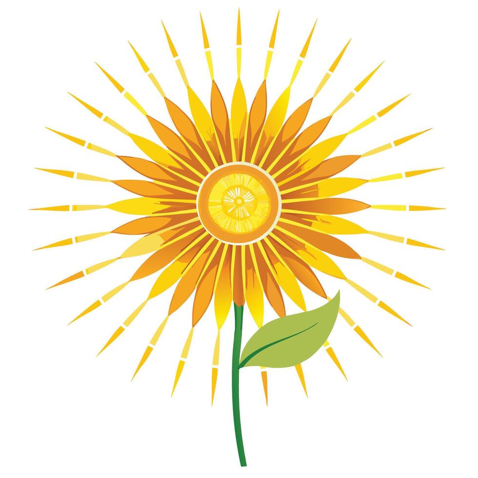 Modern glimmering sunflower showcasing its sparkling radiating design in art vector