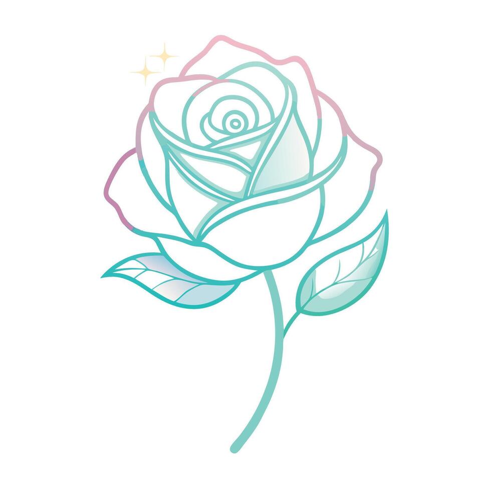 Elegant rose with soft glowing halo illustration delicate floral art vector