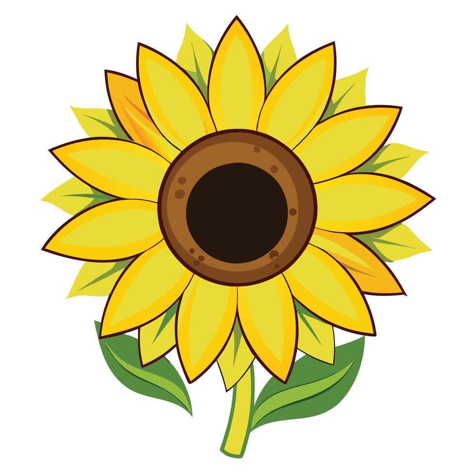 Hollow bloom sunflower with open center illustration modern floral vector
