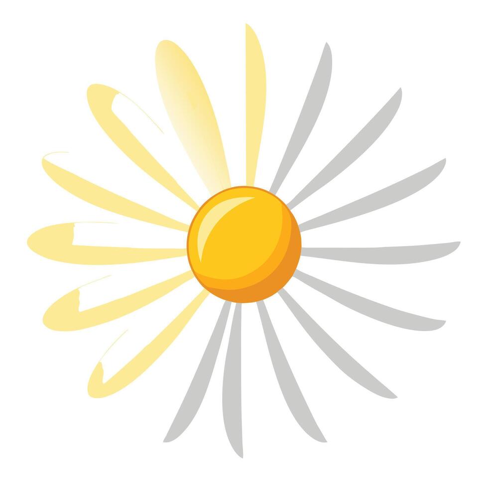 Light beam daisy with radiating glow illustration vibrant floral design vector