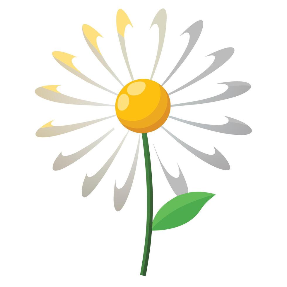 Abstract daisy with light beams radiating illustration vibrant floral vector