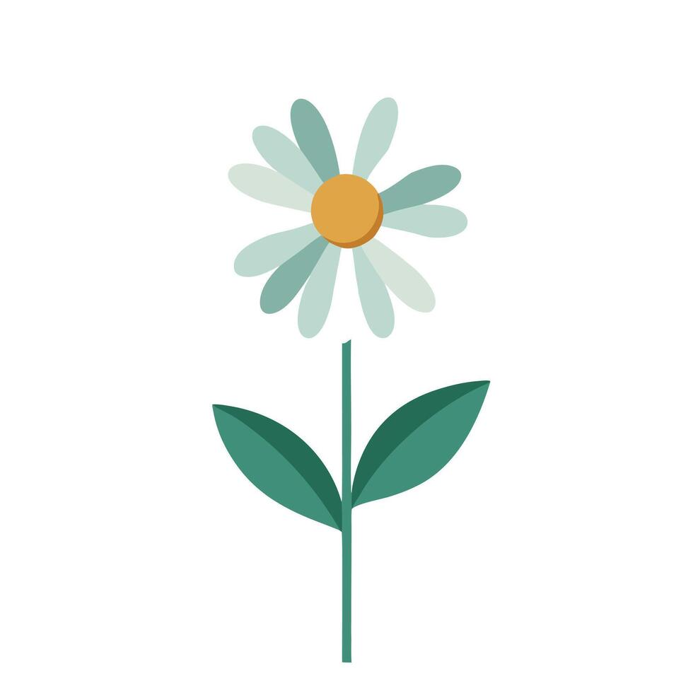 Abstract minimalist arch daisy with a half circle composition in art vector