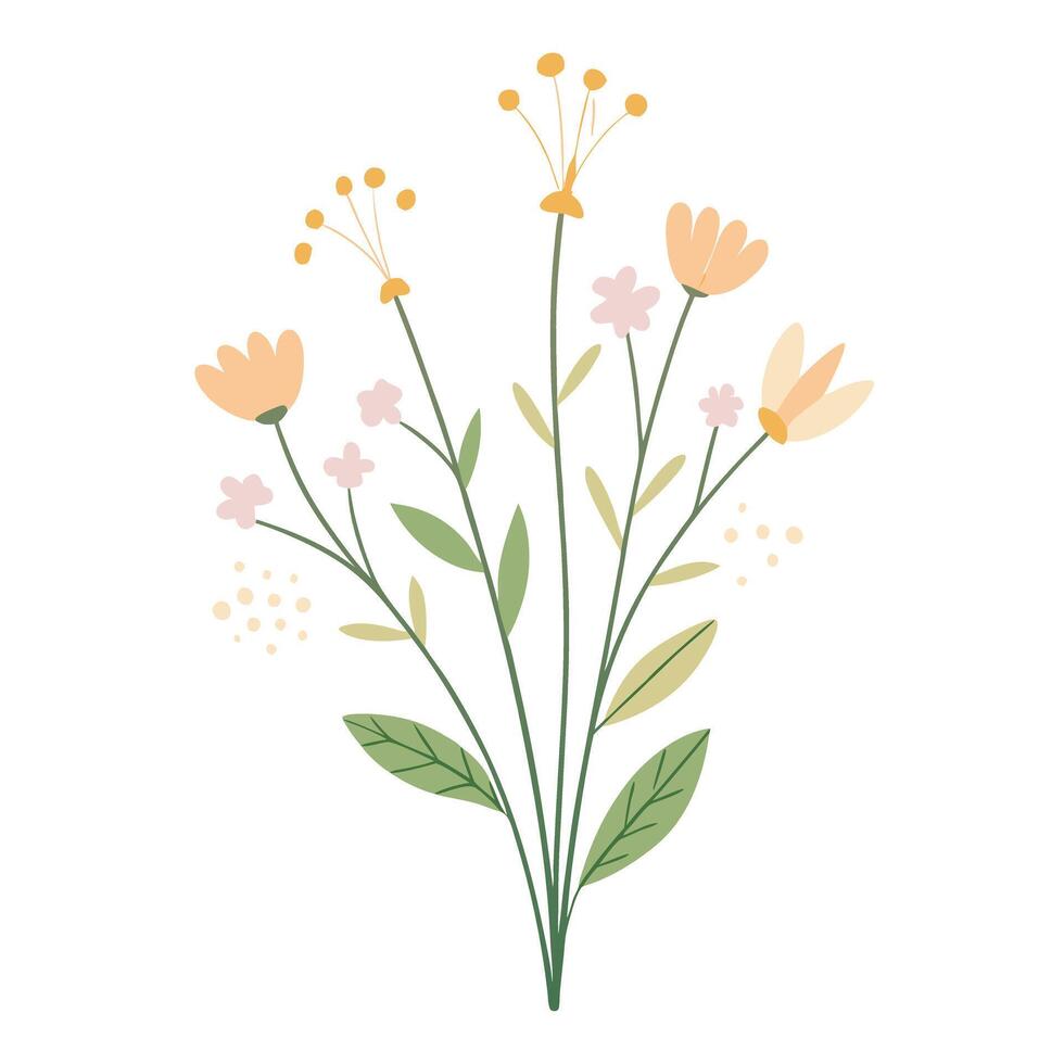 Modern minimalist wildflower cluster showcasing its simple hints in art vector