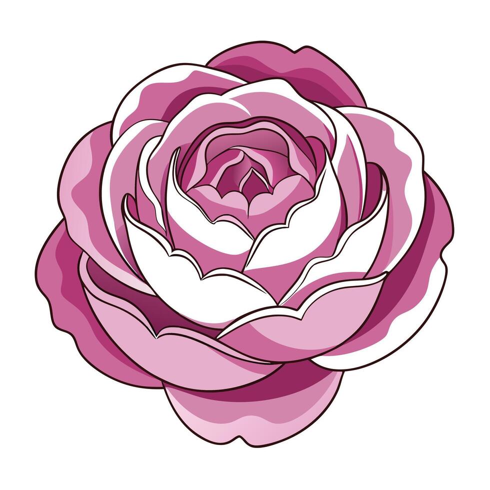 Abstract negative space peony with beautifully hollow petals in art vector
