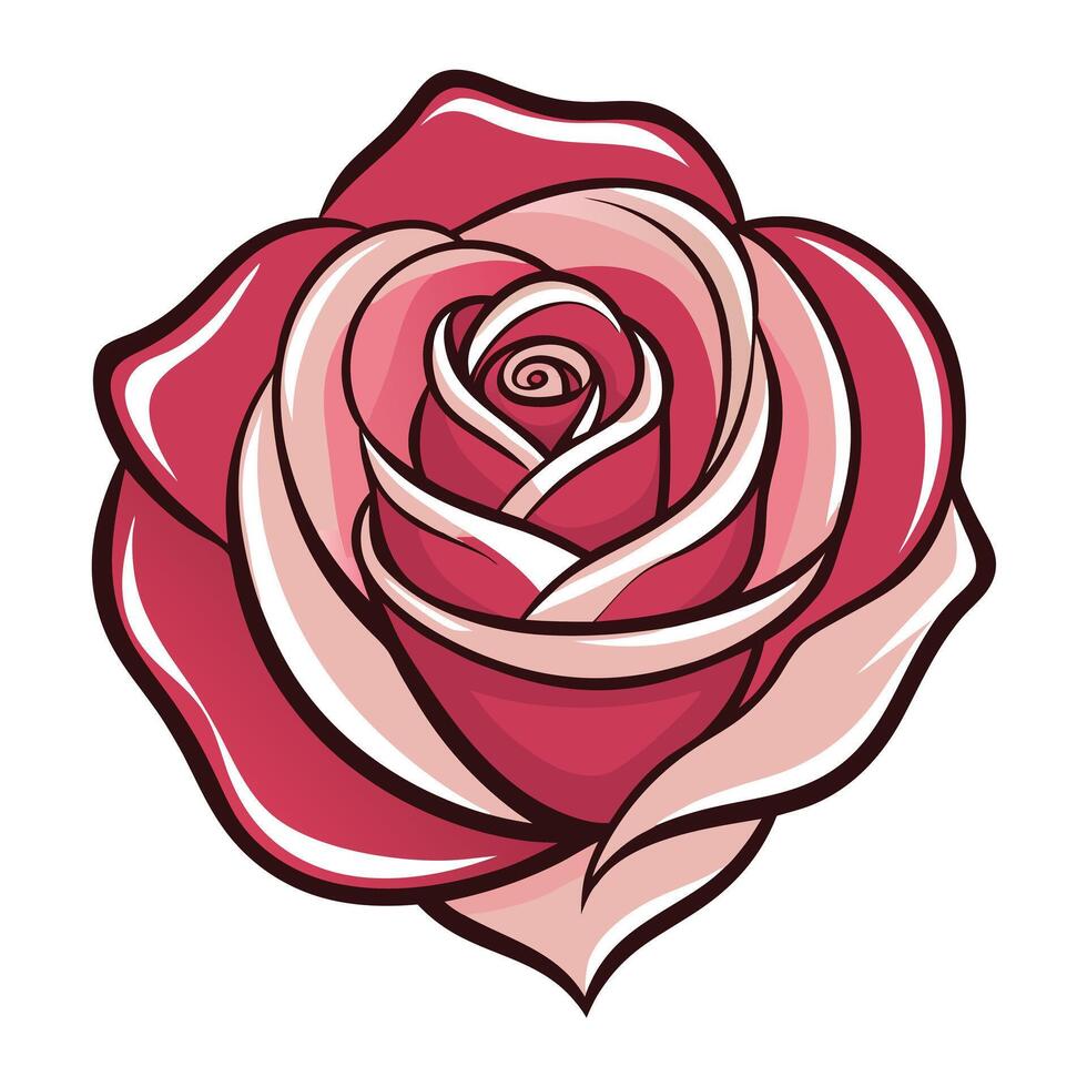 Abstract negative space rose with a hidden elegance in illustration vector