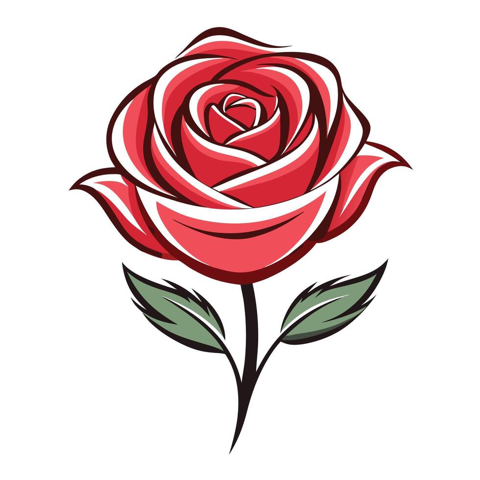 Elegant negative space rose featuring its refined hidden aesthetic in design vector