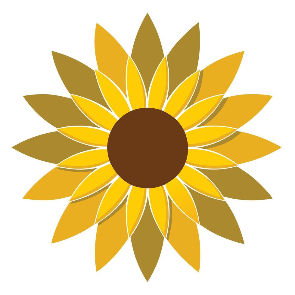 Modern sunflower with negative space and subtle form illustration floral vector
