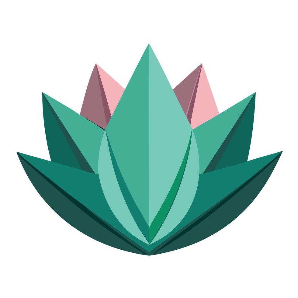 Abstract lotus in origami style with folded geometry illustration vector