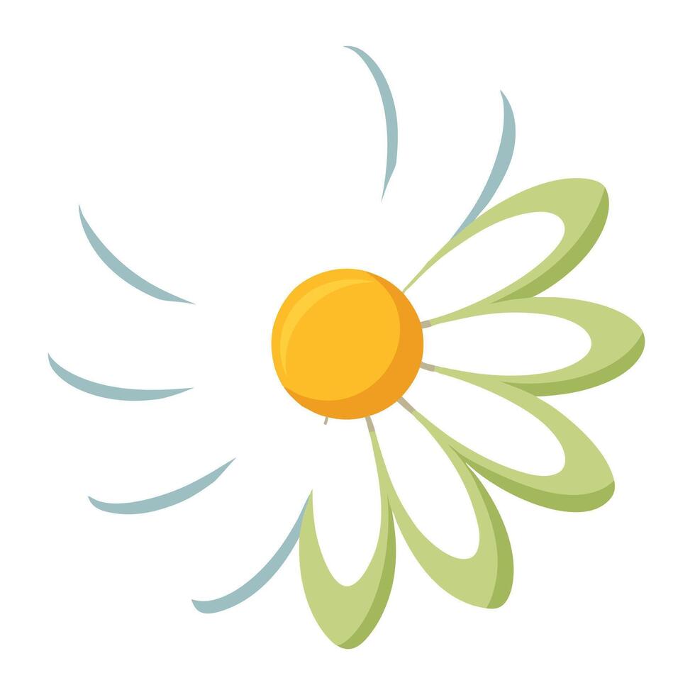 Abstract daisy in paper cut style with layers illustration floral vector