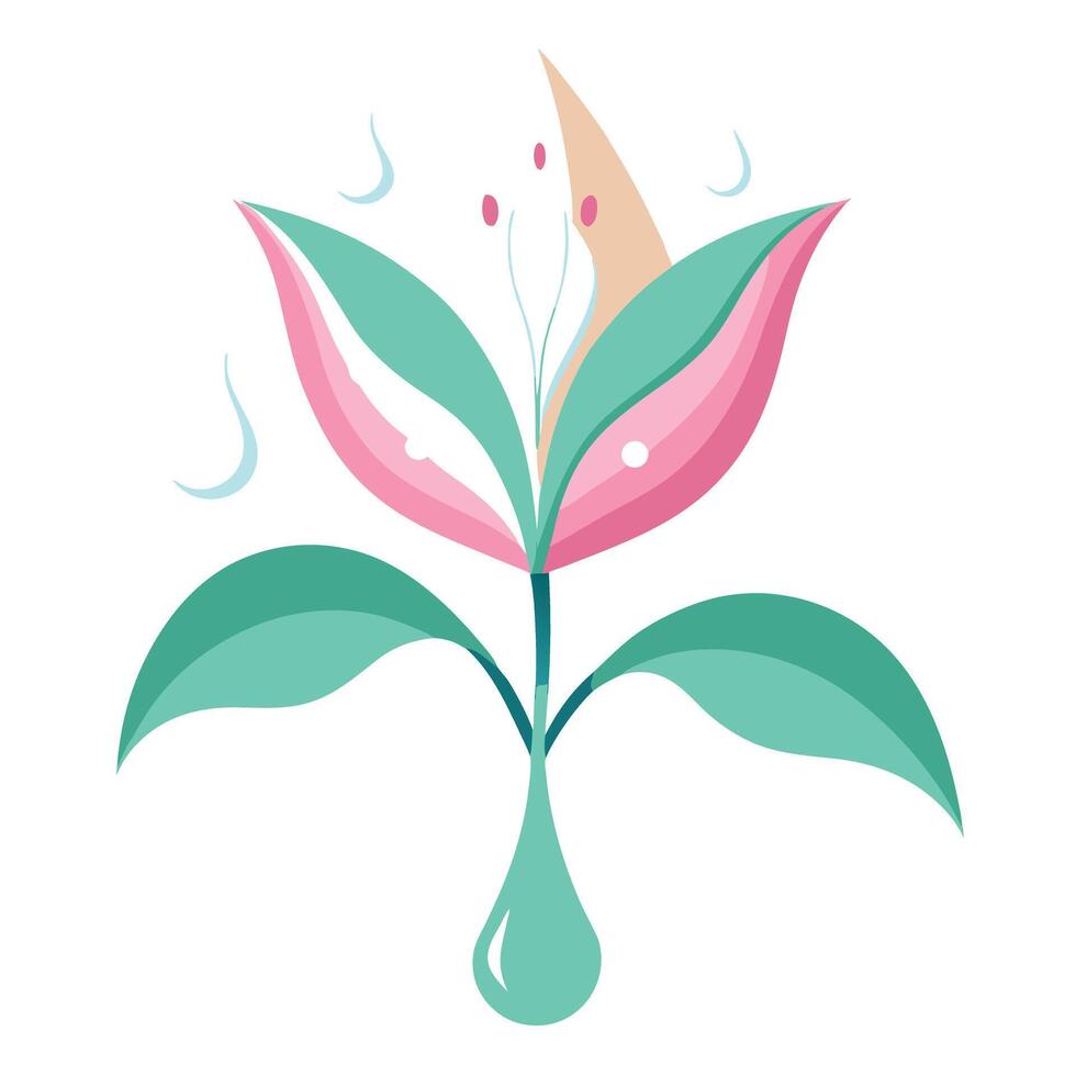 Petal raindrop lily with gentle drip effect illustration delicate floral vector