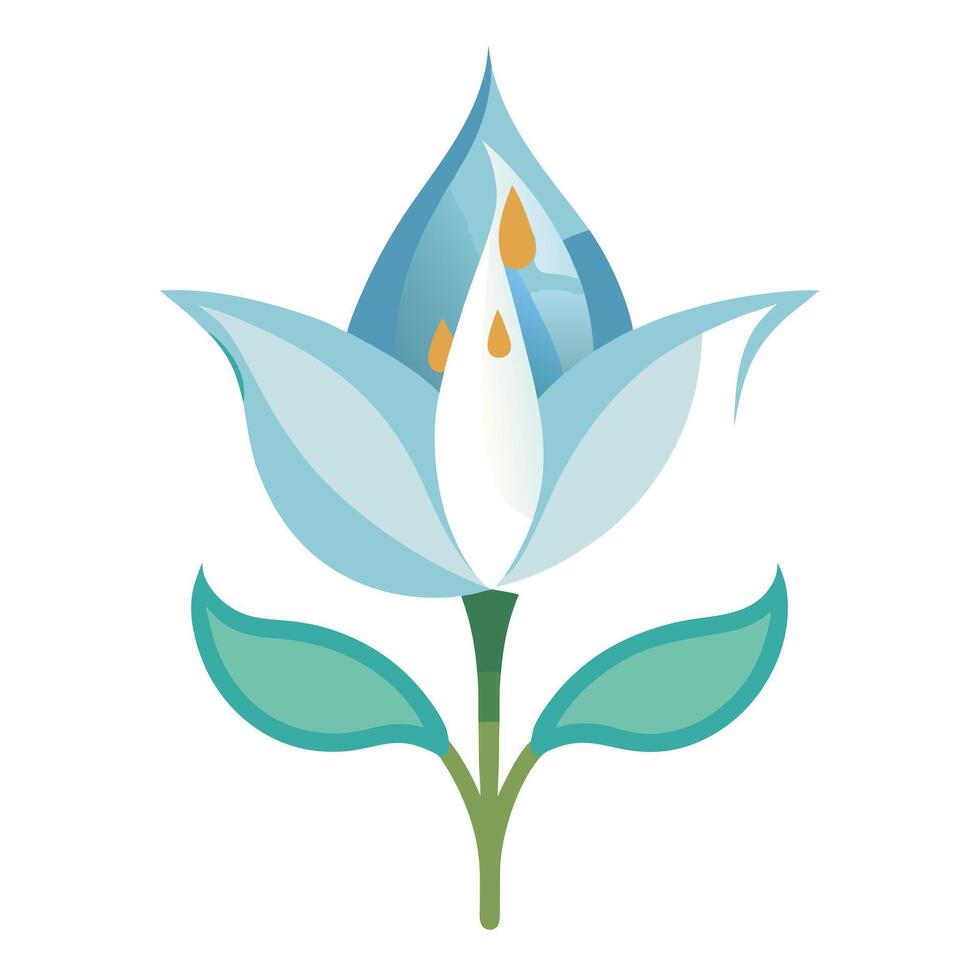 Modern lily with raindrop petal design illustration delicate floral vector