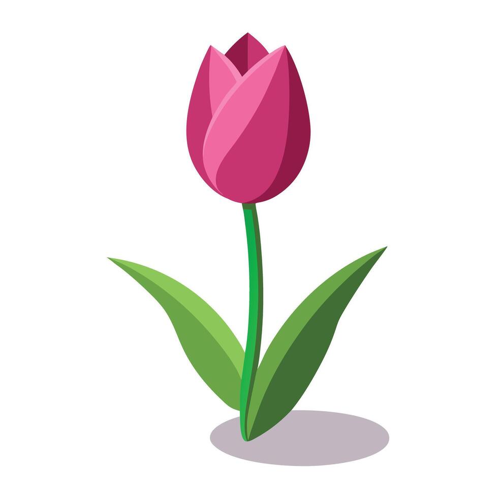 Modern shadow only tulip showcasing its subtle fading shadow in art vector