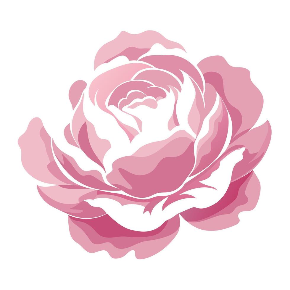 Modern shadow silhouette peony showcasing its gentle fade in illustration vector