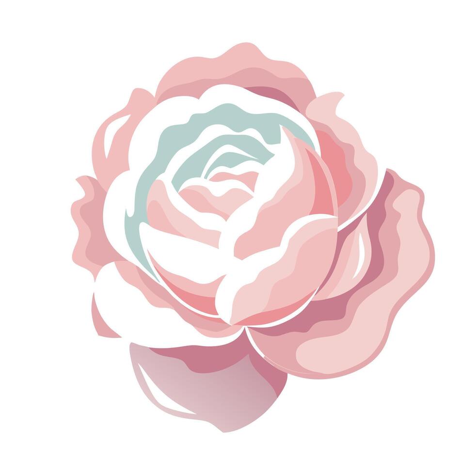 Minimalist shadow silhouette peony showcasing its soft gradient in art vector