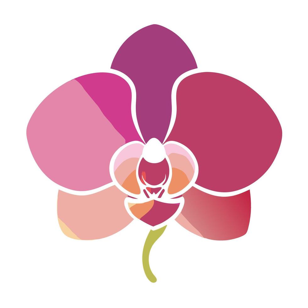 Elegant silhouette orchid featuring its delicate negative space in design vector