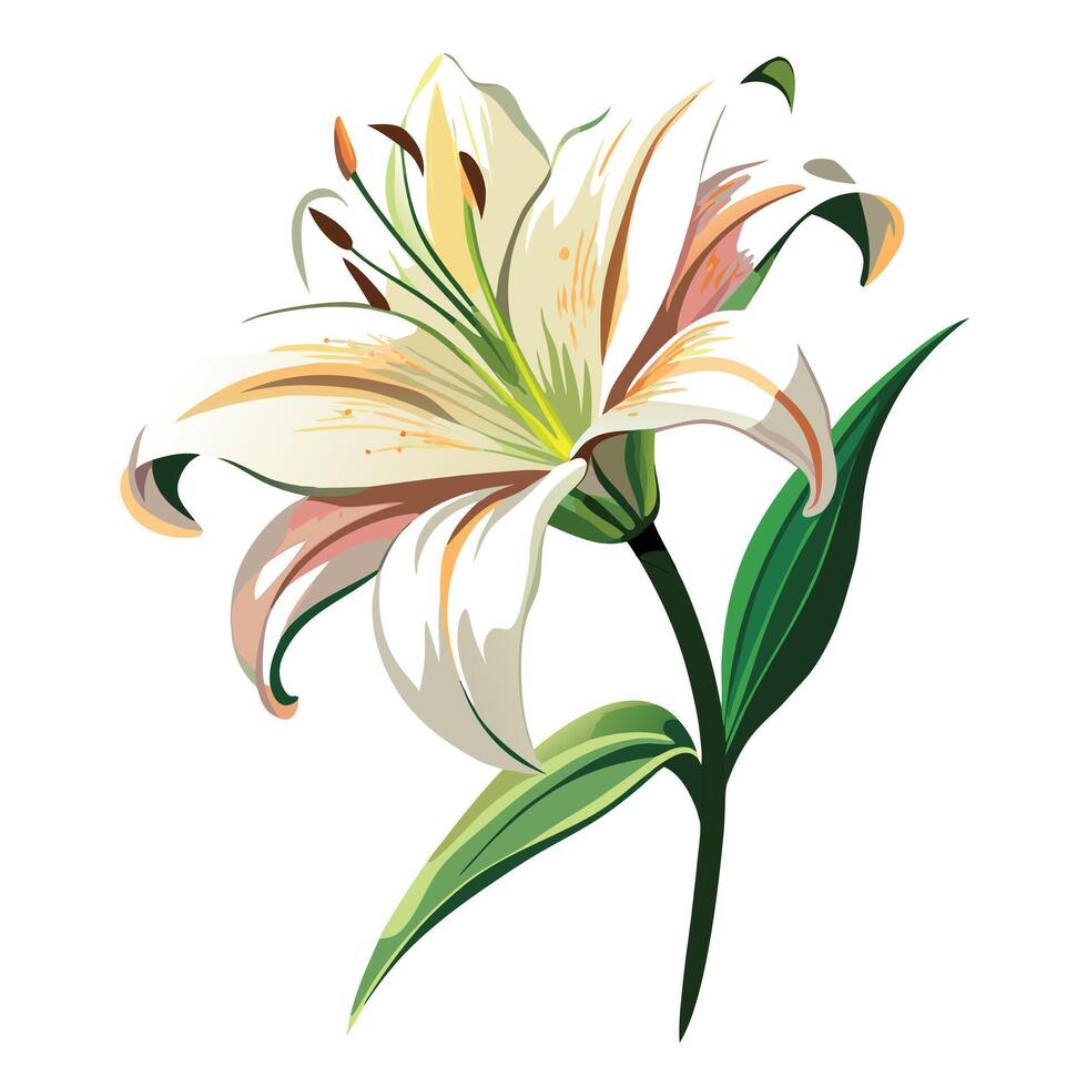 Abstract single brushstroke lily with expressive simplicity in illustration vector