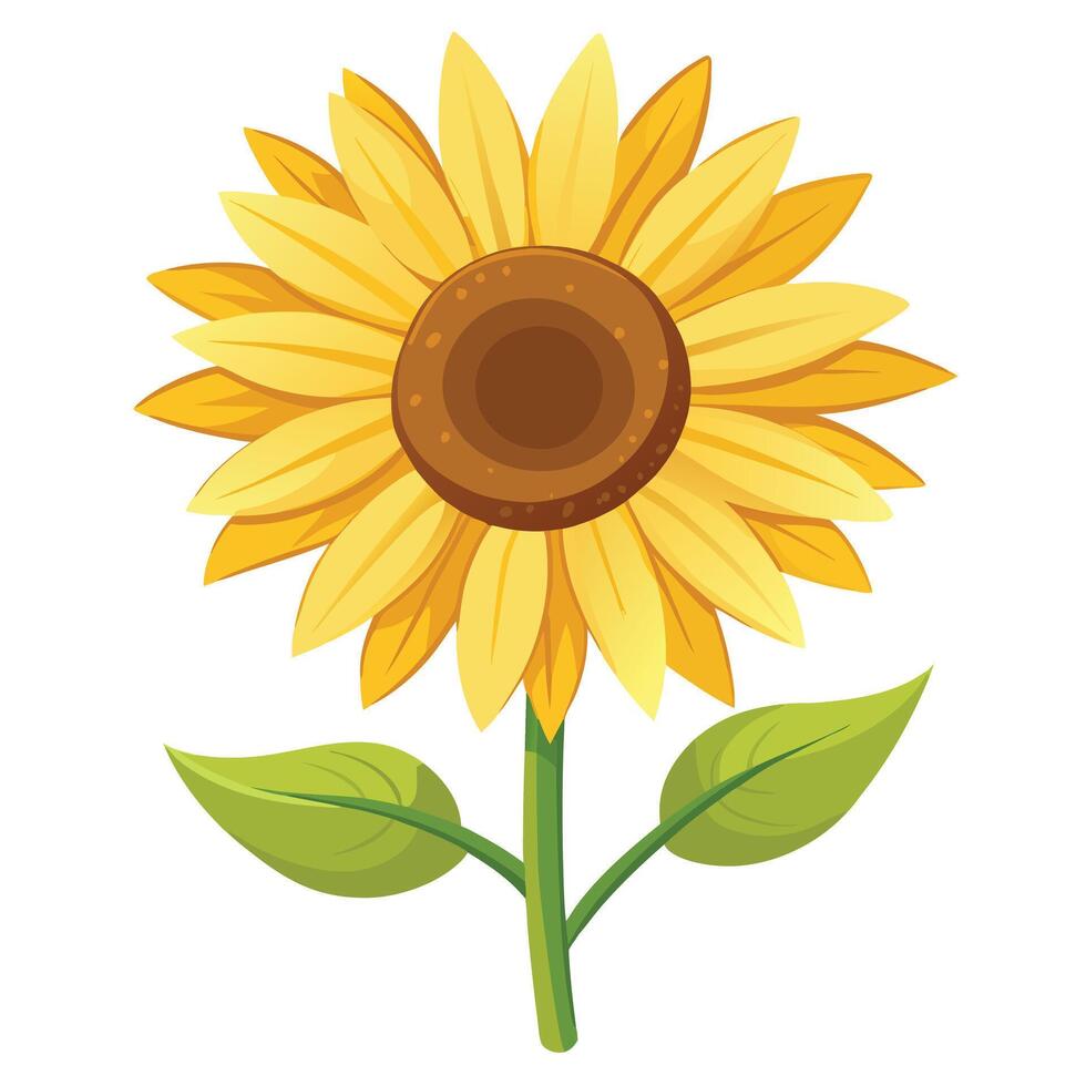 Abstract soft edge sunflower with gentle gradient hints in illustration vector