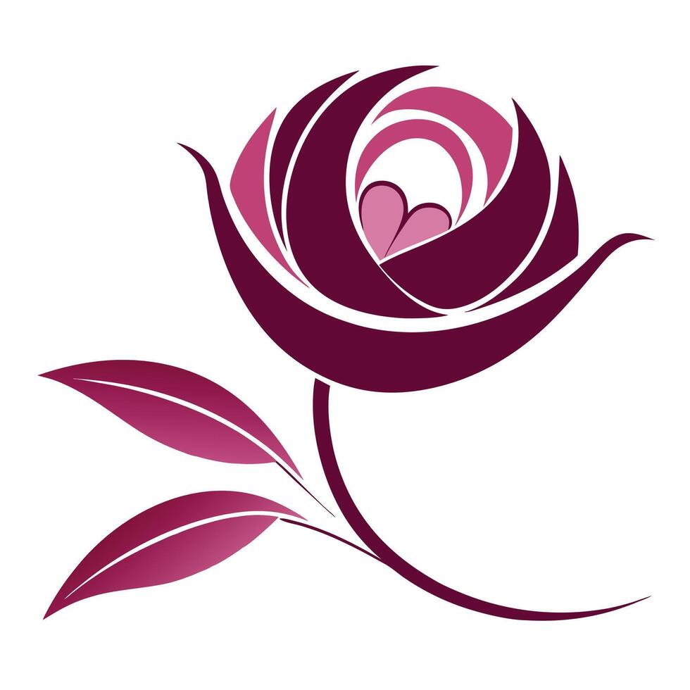 Spiral center flower with radiating simplicity illustration modern floral vector