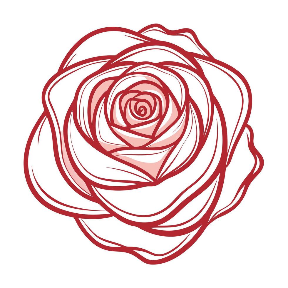 Abstract rose with thread weave linework illustration elegant floral art vector