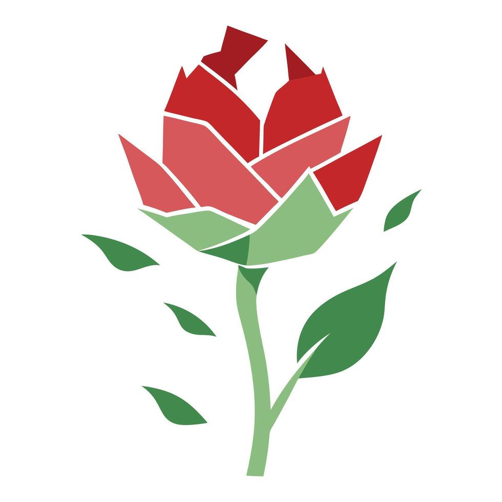 Modern tulip with torn paper design illustration artistic floral vector