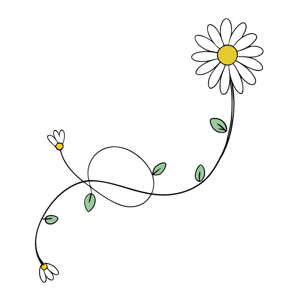 Modern daisy chain with ultra thin connections illustration delicate floral vector