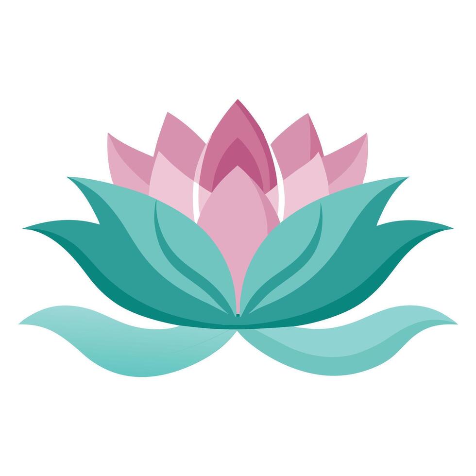 Lotus with water ripple effect illustration delicate floral art vector