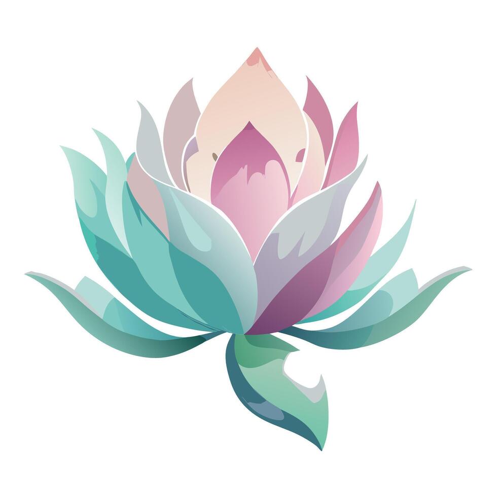 Lotus with watercolor fade effect illustration artistic floral art vector