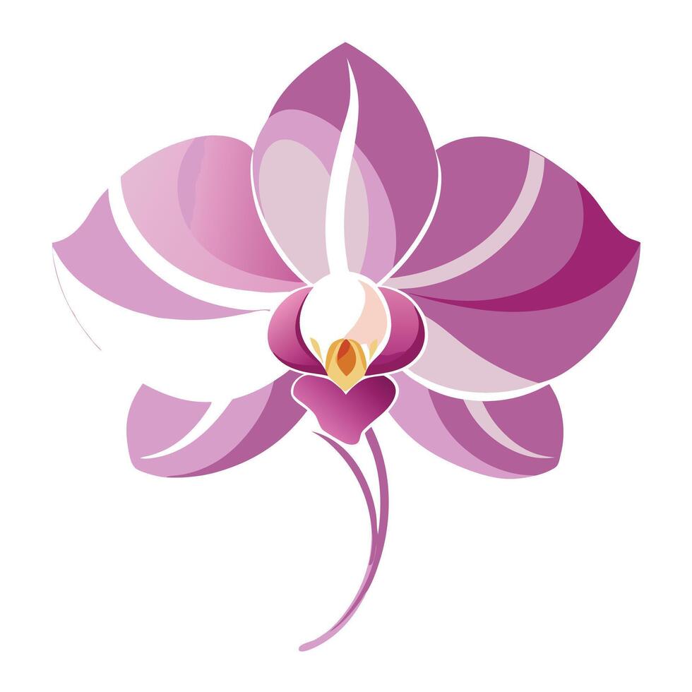 Abstract wave petal orchid with elegant flowing lines in a illustration vector