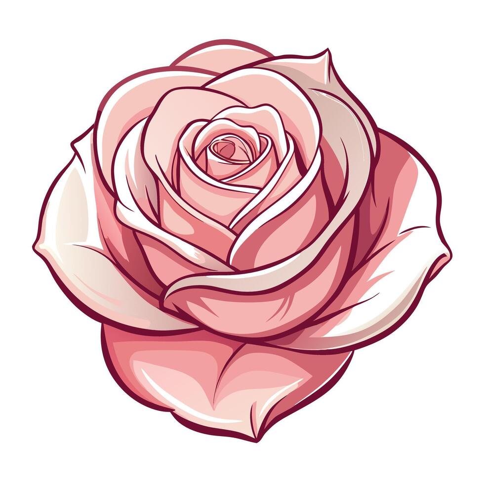 Abstract whisper petal rose with a gentle transparency in illustration vector