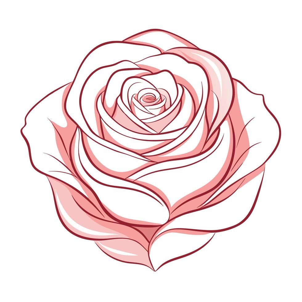 Modern wisp line rose showcasing its subtle fading lines in art vector