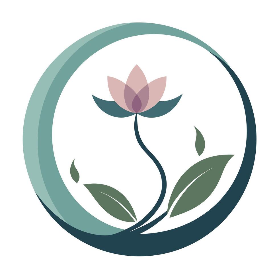 Modern Zen circle blossom showcasing its minimalist imperfect design in illustration vector