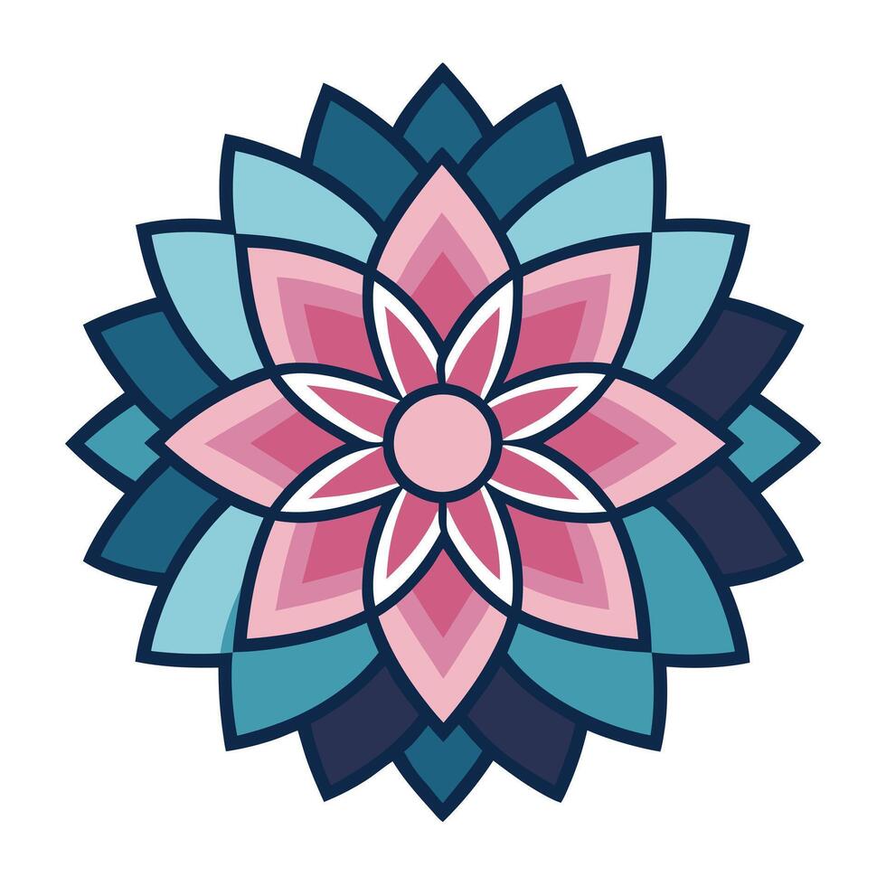 Abstract zigzag edge petal blossom with sharp precision in art vector
