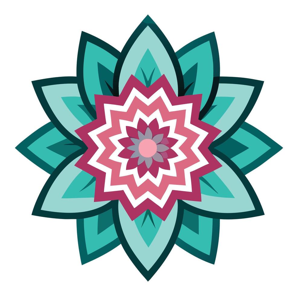 Unique zigzag edge petal blossom highlighting its geometric sharp edges in graphic vector