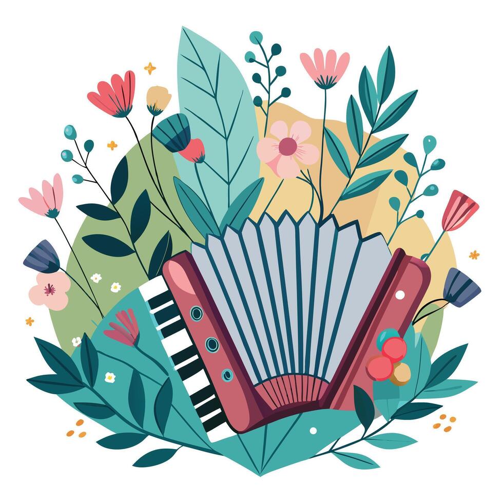 Accordion Planter Flowers Growing From Folded Edges vector