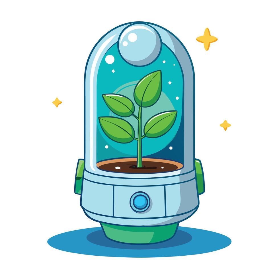 Creative Mini Capsule Planter With An Oxygen Supply vector