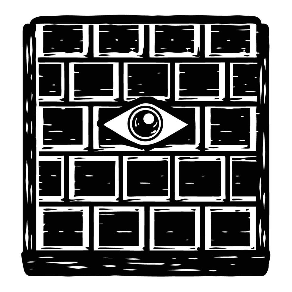 all seeing eye in a mystical pattern black and white design with geometric elements and artistic symbol vector