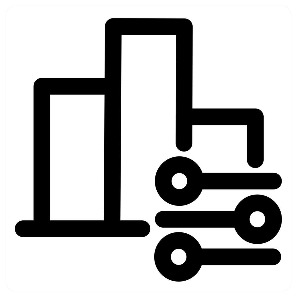 Graph and chart icon in black color vector