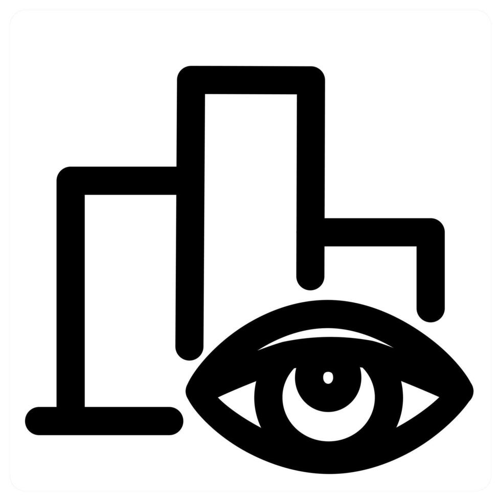Graph Vision and statistics in black color vector