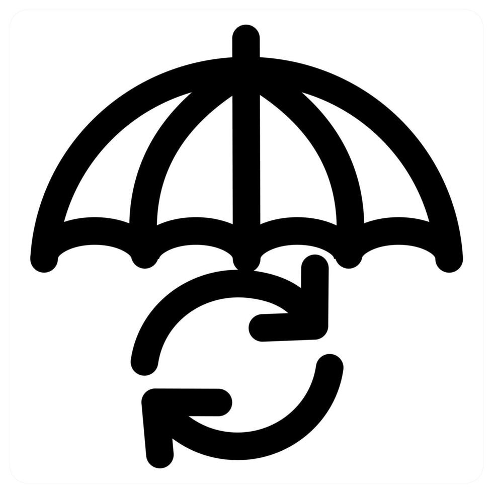 Insurance Refresh and security icon in black color vector