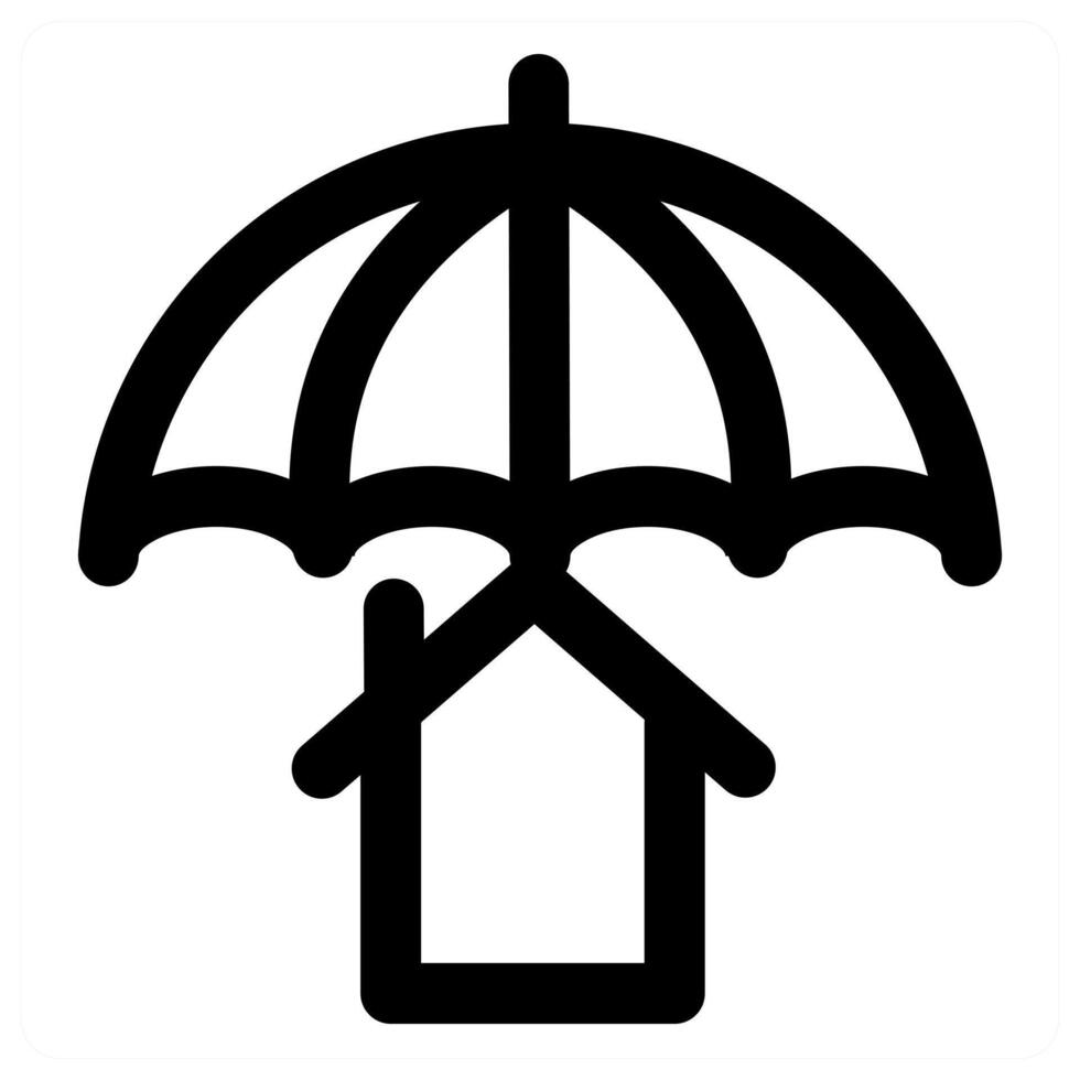 Home Insurance and security in black color vector