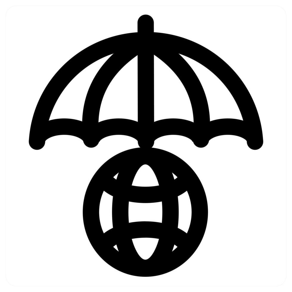 Global Insurance and security in black color vector