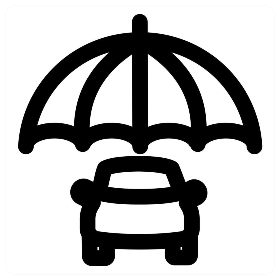 Car Insurance and security in black color vector