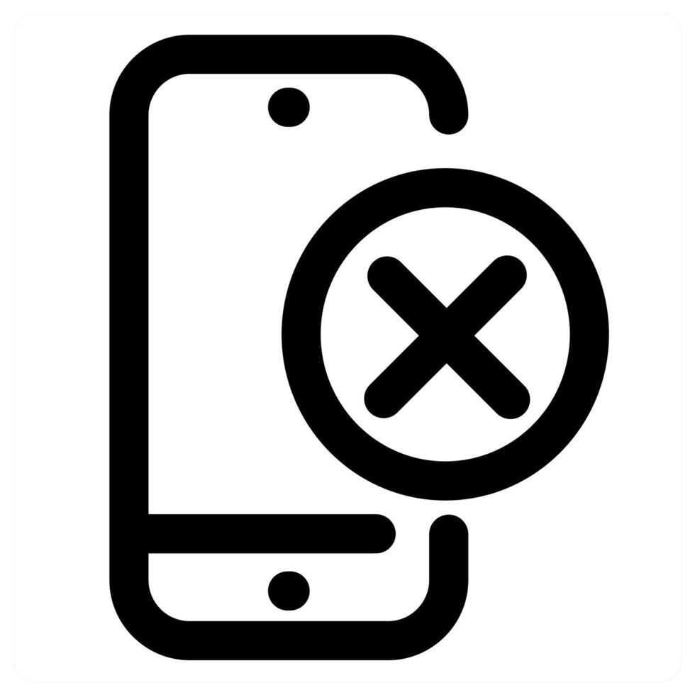 Wrong Mobile and phone in black color vector